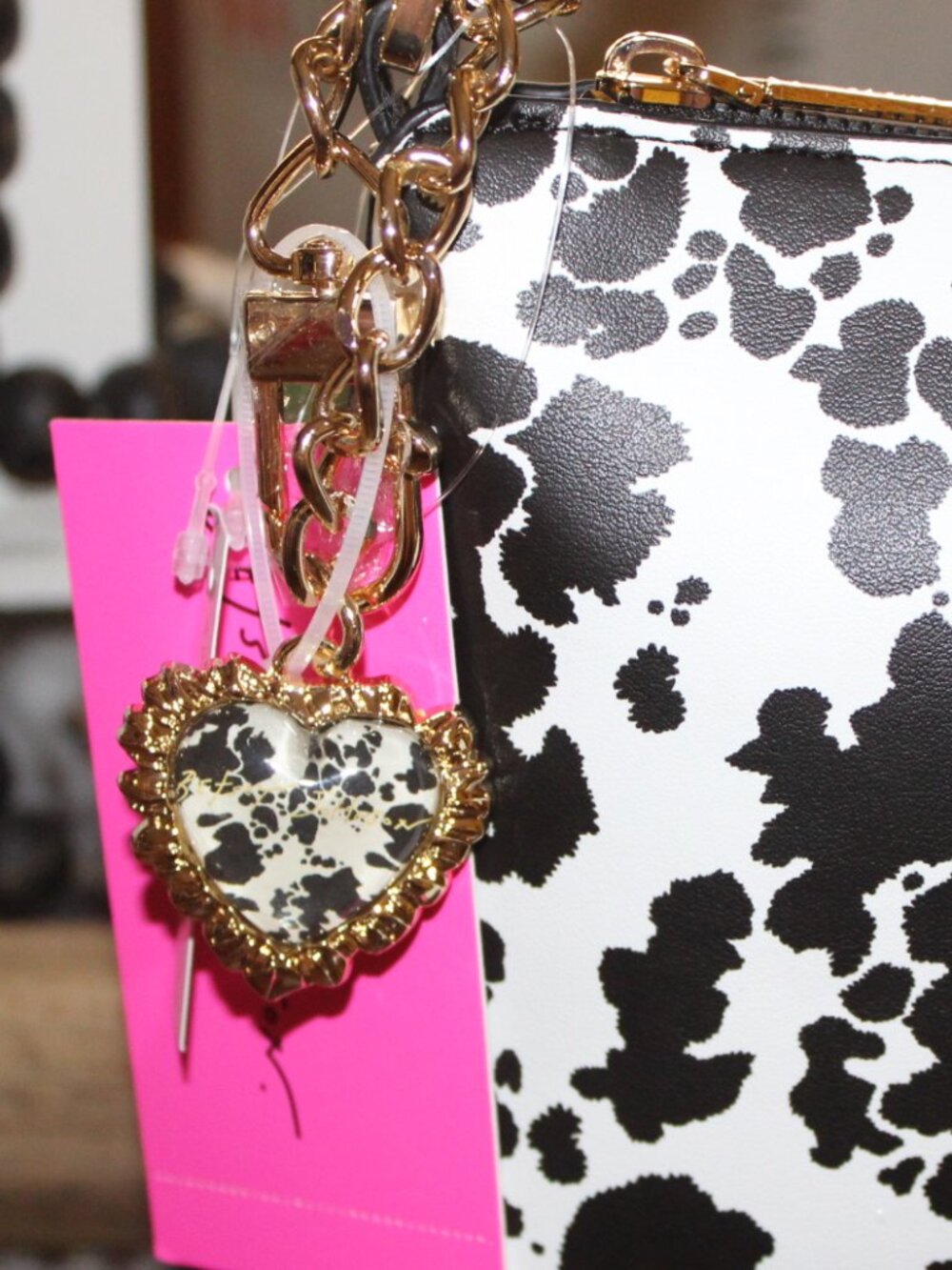 NWT Betsey Johnson western Cow print shoulder bag. BOHO, WESTERN, Darling! - Picture 5 of 15
